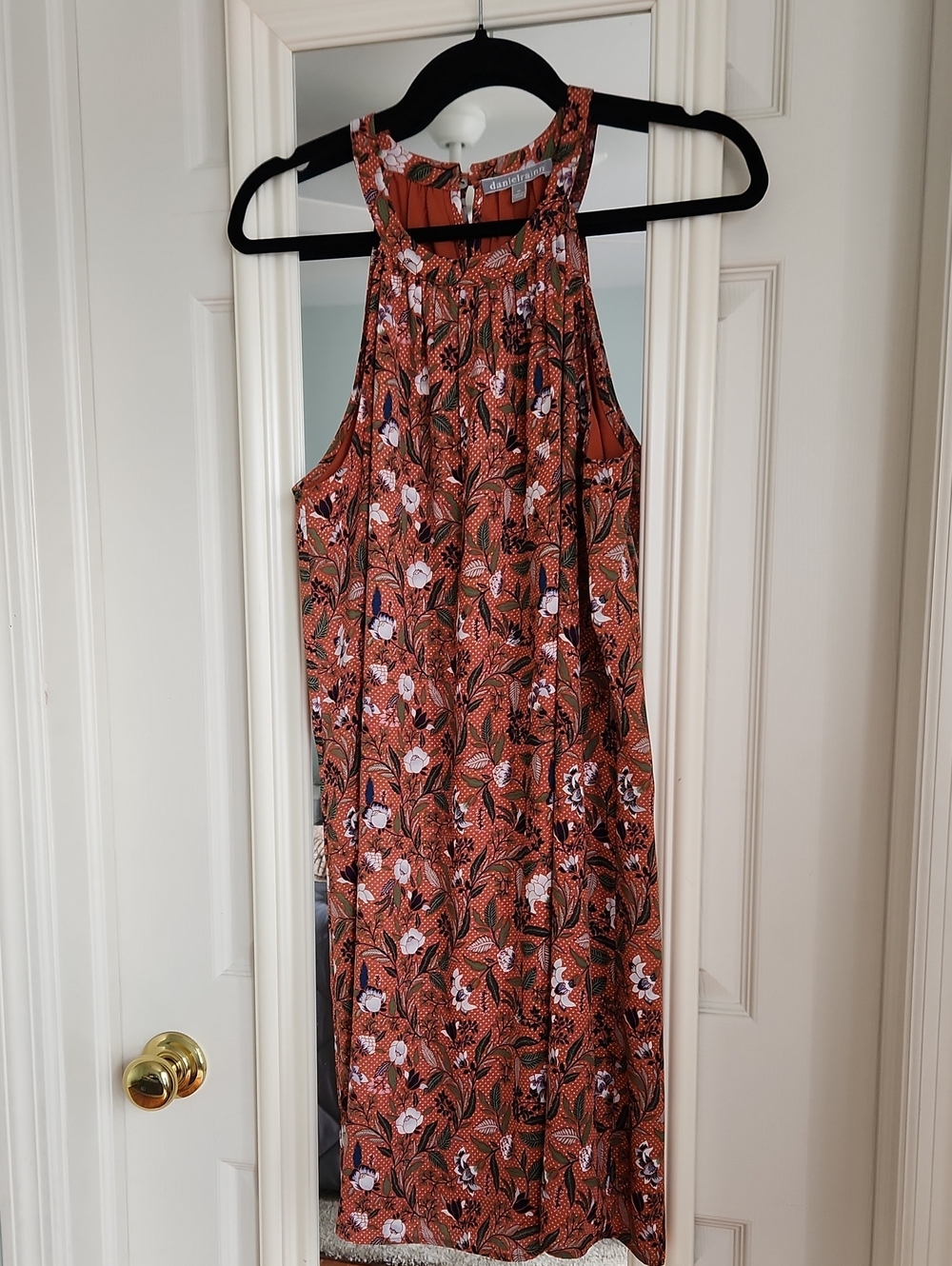 Daniel Rainn Rust Floral Halter Midi Dress